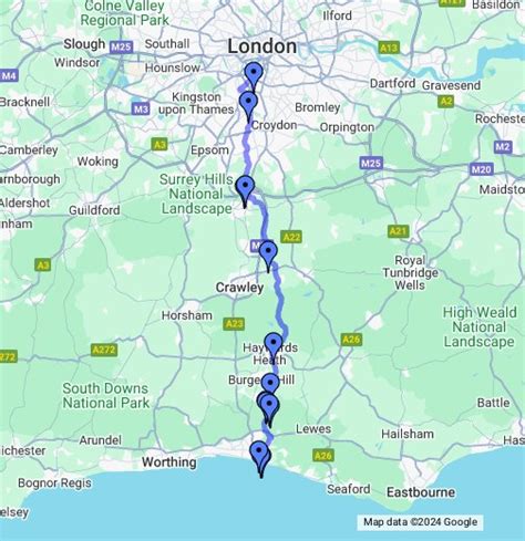 google maps london to brighton.